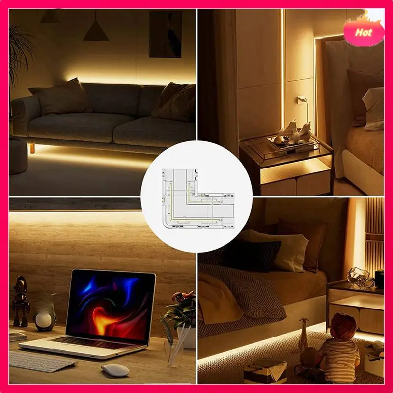 

3 Set 8Mm COB Connector 8Pc L-Shaped/Corner Connector,2Pc Gapless Connectors For COB LED Strip Lights,NOT For Lights