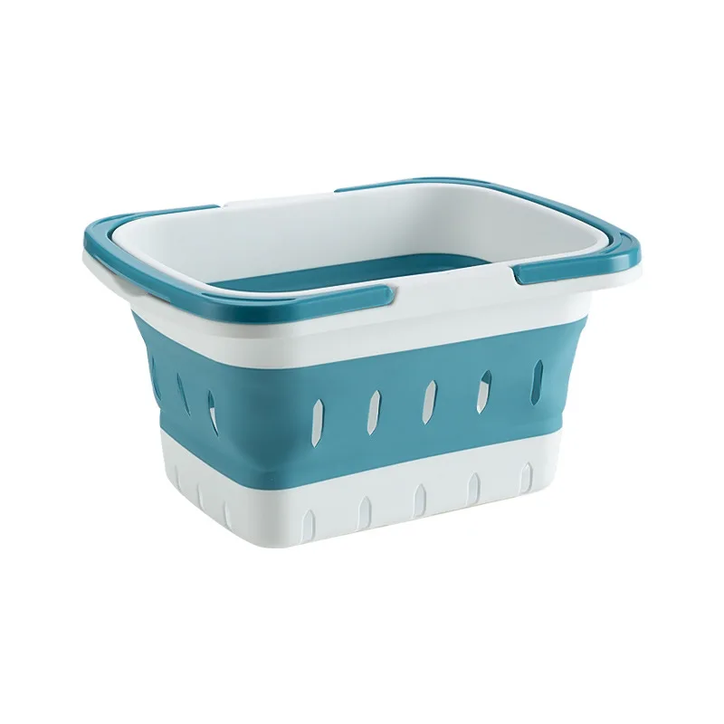 Collapsible Handled Laundry Basket Ellipse Oval Tub Portable Washing Tub Space Saving Laundry Containers Home Organizer Basket view 5