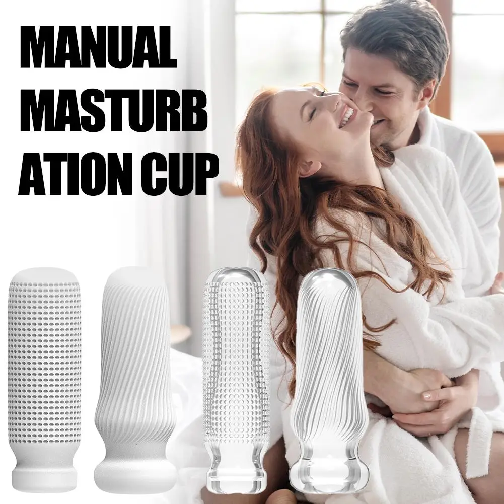 Taza de masturbación Manual para hombres, ejercicio masculino suave, masaje de pene, bolsillo, masturbador para mamada, entrenador de succión apretada para adultos