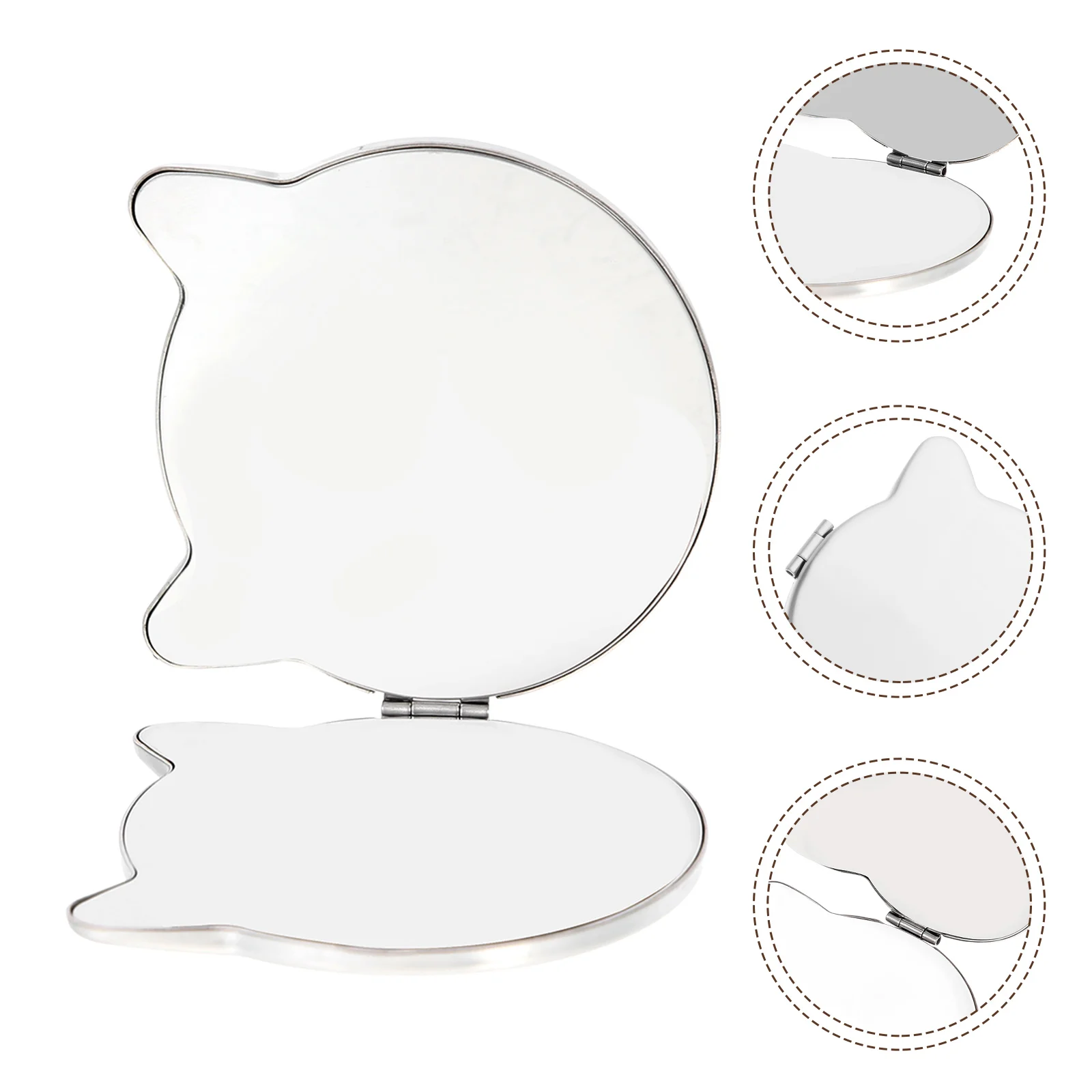 مرآة مكياج قابلة للطي، مرآة صغيرة محمولة خفيفة الوزن من الفولاذ المقاوم للصدأ على الوجهين، أداة تجميل للسفر للنساء والفتيات #5