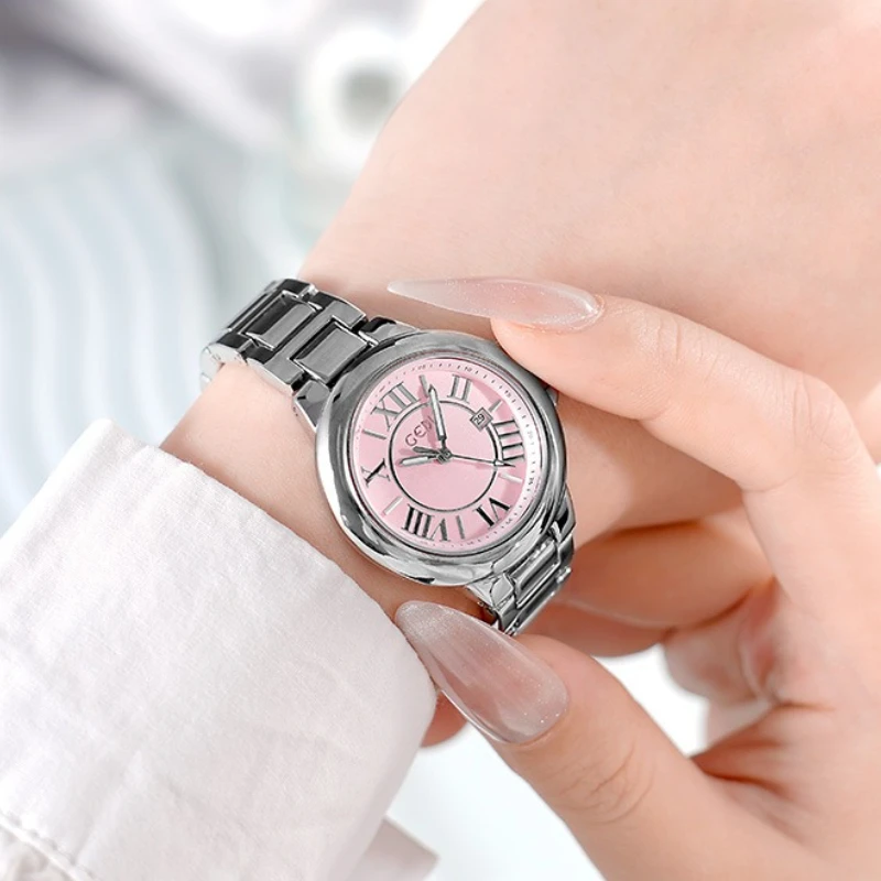 2025 New Luxury Ladies Watch Small Disc Vintage Roman Student Waterproof Simple Classic Steel Belt Quartz Watch Birthday Gift