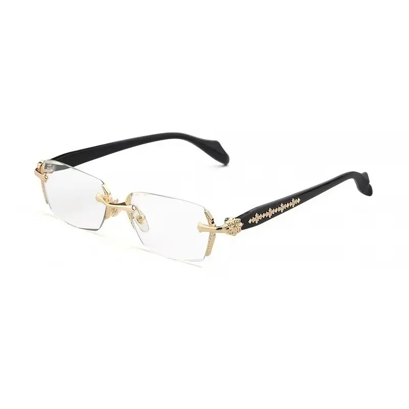 Retro Frameless Ultra Light Women Men Reading Glasses 2024 Blocking Blue Light Computer Presbyopia Eyewear Eyeglasses +1.0..+4.0