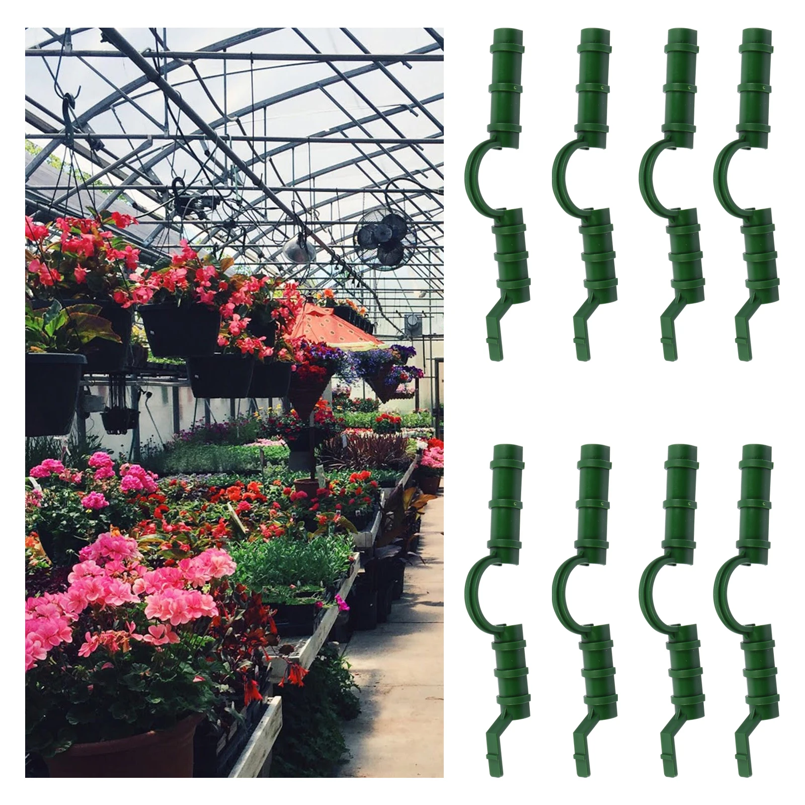 

20pcs Clamps 8Mm Plastic High Strength Mounting Clips For Film Shade Net Fixing Greenhouse Accessories Garden Sheds Bird