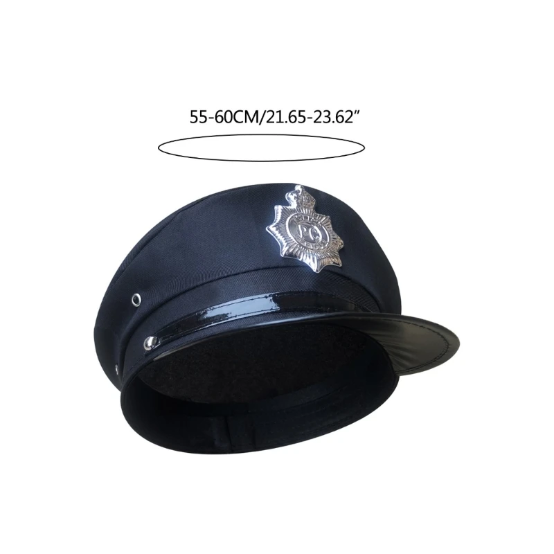 Cosplay Police Hat Police Officer Hat Men Cosplay Halloween Party Tools Cosplay Hat Stage Performances Military Cap