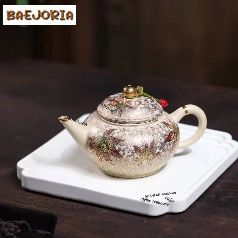 190ml Creative Yixing Purple Clay Teapots Handmade Level Pot Raw Ore Motoyama Green Mud Tea Maker Kettle Zisha Tea Set Cafes