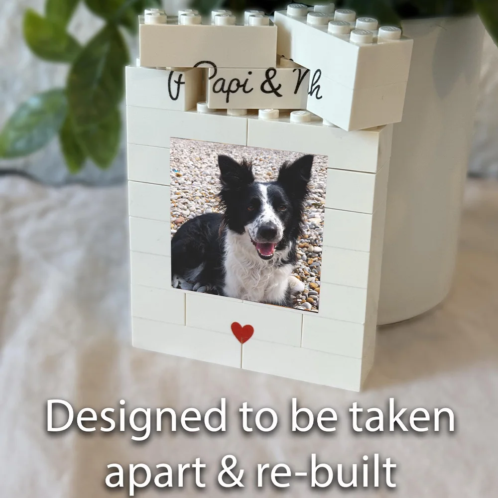 Bloques de construcción personalizados para mascotas, bloques DIY PMMA personalizados con nombre personalizado, regalo único grabado con láser creativo para el amor de las mascotas, 1 ud.