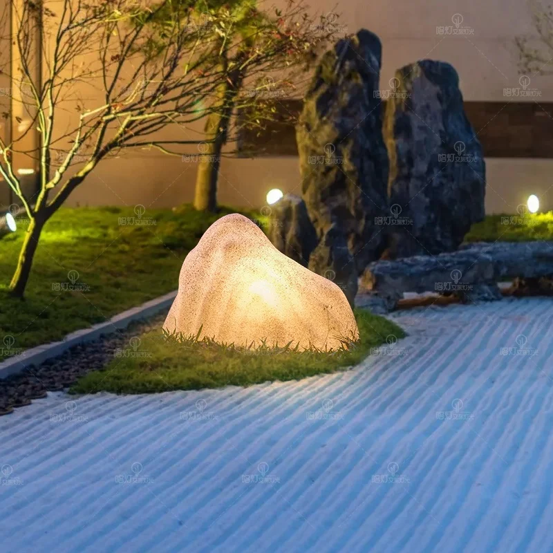 High Quality Solar Garden Decorative Landscape Light Outdoor Simulated Stone Light Waterproof Night Light Lawn Patio Path