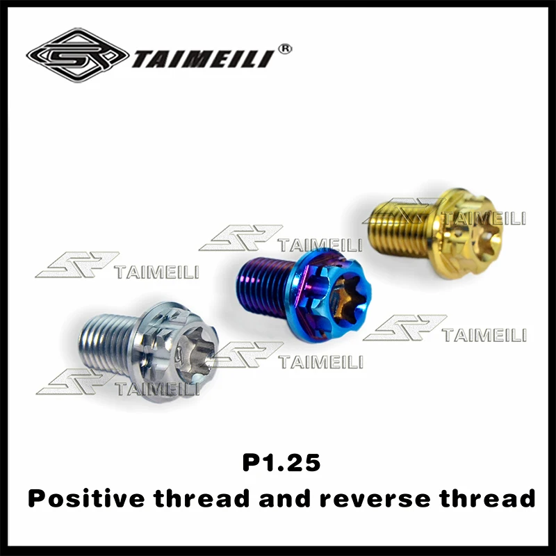 TAIMEILI Titanium alloy screw motorcycle rearview mirror screw m8x15m10x15/20/30mm clockwise counterclockwise rotation 1pcs