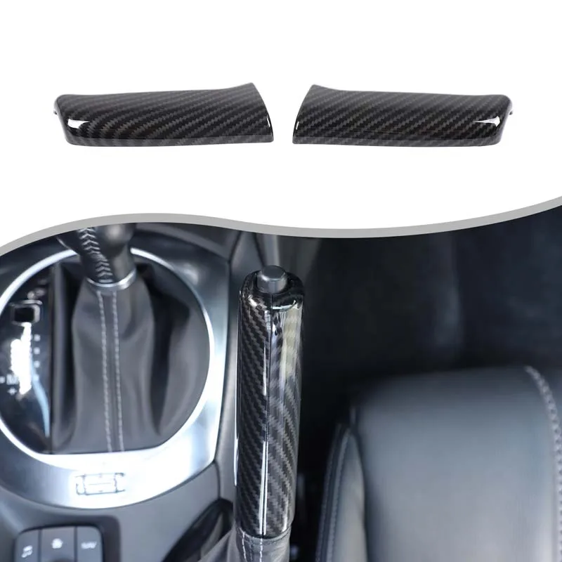 

2Pcs ABS Carbon Fiber For Mazda MX-5 Miata Fiat 124 Abarth 124 2016+ Car Handbrake Lever Cover Decorative Sticker Accessories