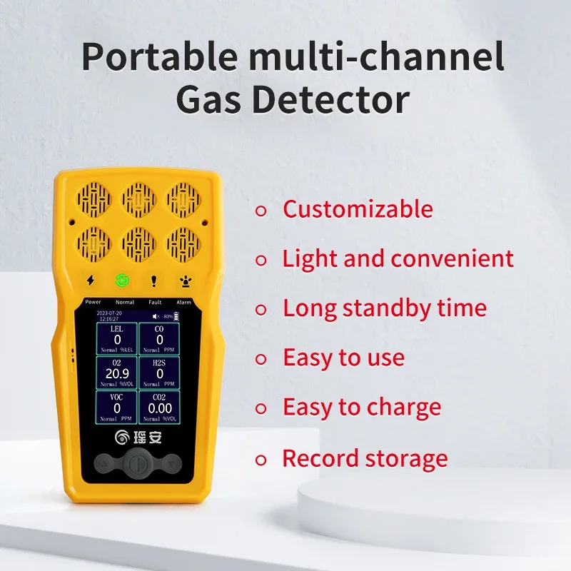 Handheld Multi GasAnalyzer OEM And ODM Portable Gas Detector With 4/6 In 1 flammable or toxic gas sensor