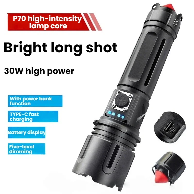 

Многофункциональный светодиодный фонарь P70 с USB-зарядкой, зумом и длительным временем работы для активного отдыха, кемпинга, охоты и патрулирования