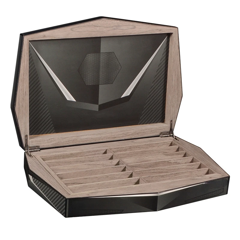 12 Slot Cigar Humidor with Double Layer Care Cedar Wood Box with Cigar Tubes Airtight Seal Perfect Gift for Storage view 5