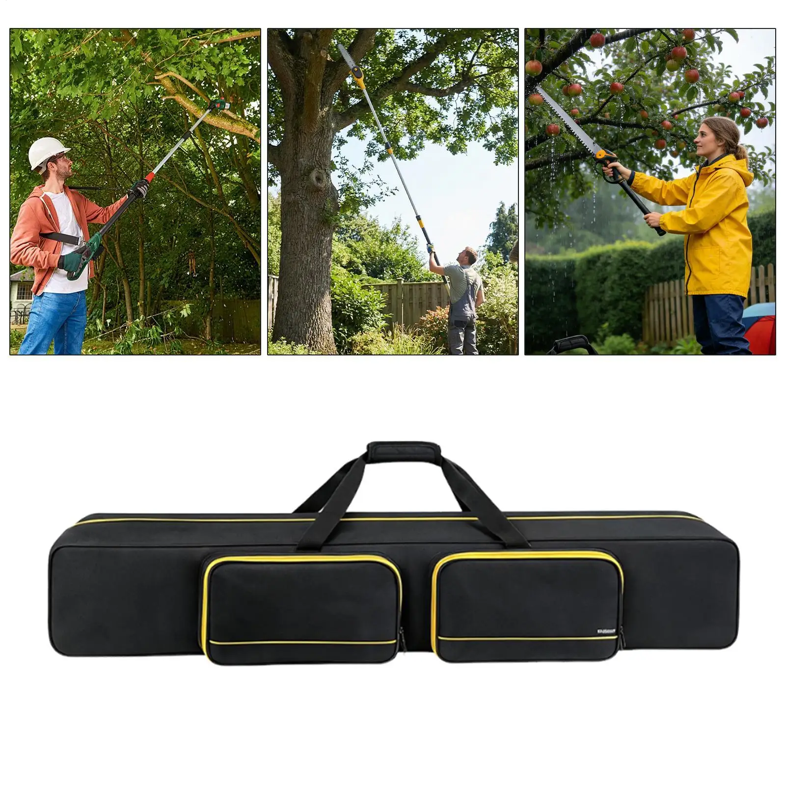 Pole Saw Storage Bag 60-Inch Large Capacity Padded Carrier Pole Saw Carry Case For Backyard Trimming Orchard Upkeep Ranch Chores