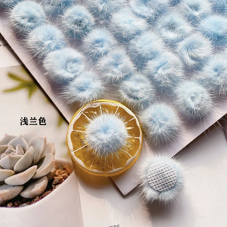 2.5cm Mink Pompons balls Pompoms 25mm for Ring Key Chain Hats Bags Fluffy Pompone DIY Hand Ornaments Crafts Accessories