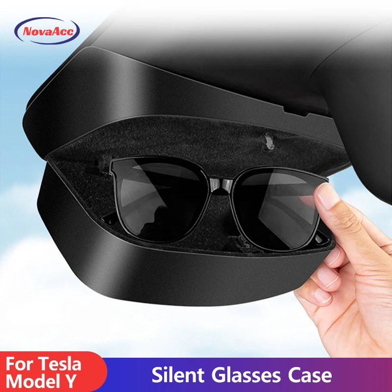

Glasses Storage Box For Tesla Model Y 2021 2022 2023 Sunglasses Holder Rear View Mirror Glasses Case Eyeglasses Organizer Box