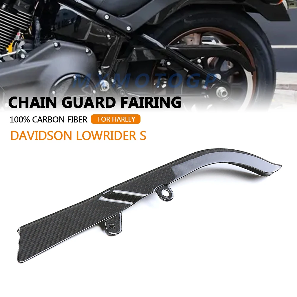 For Harley Davidson Lowrider S 2022 2023 100% Carbon Fiber Chain Guard Belt Cover Fairing Motorcycle Accessories