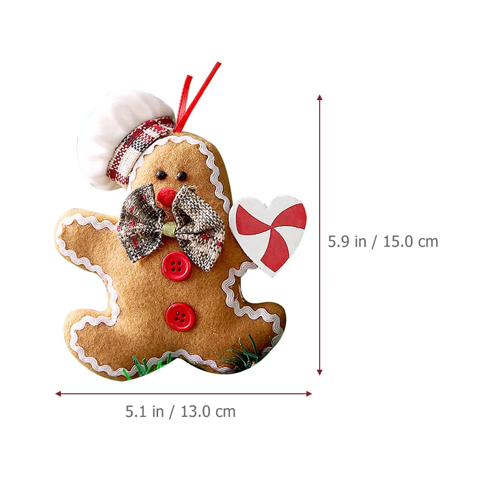 

2pcs Gingerbread Man Ornaments Christmas Tree Hanging Decor Vintage Home Holiday Decoration Xmas Indoor Pendant Wall Window