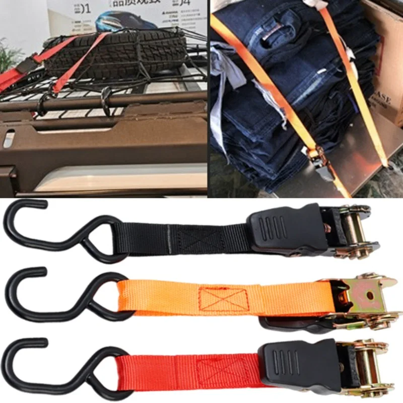 5M Strong Ratchet Buckle Tie-Down Belt Cargo Straps for Car Motorcycle Bike Luggage Bag Cargo Lashing Rope Elastic Bands