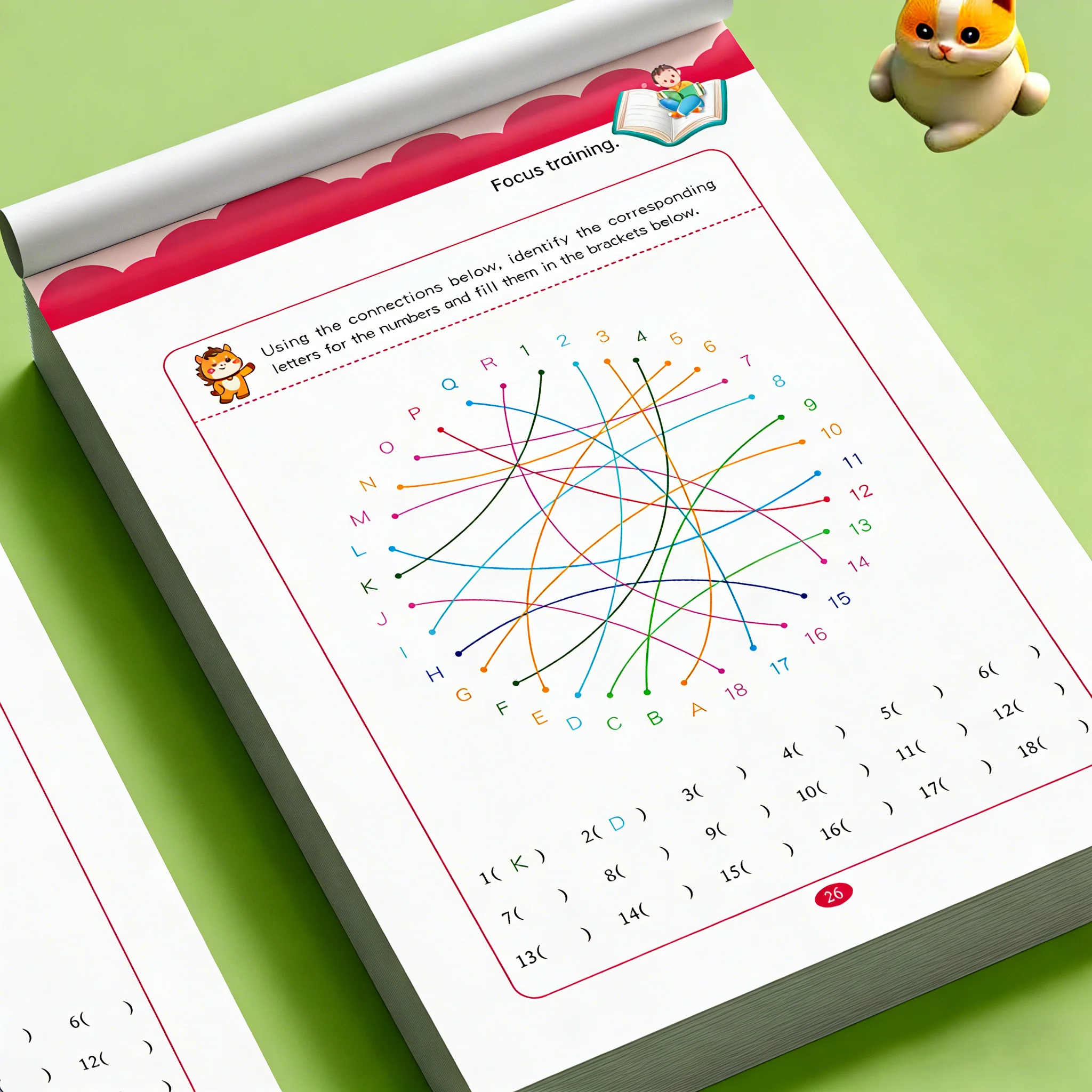 32 Pages Focus Skills Workbook | Toddler Attention Training Practice Book | Kindergarten Brain Exercise Activity Book