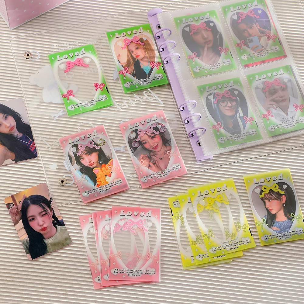 20 pc/pack Cartoon Print 3-Inch Photocard Sleeves, Instant Photo Protective Covers, Trendy Card Holders for Students & Idol Fans view 2