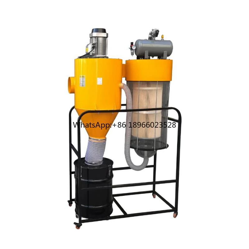 Top quality 2.2-5.5KW 3HP 4HP 5HP 7HP Cyclone Dust Collector with Pulse Cleaning System Woodworking Industrial Dust Collector