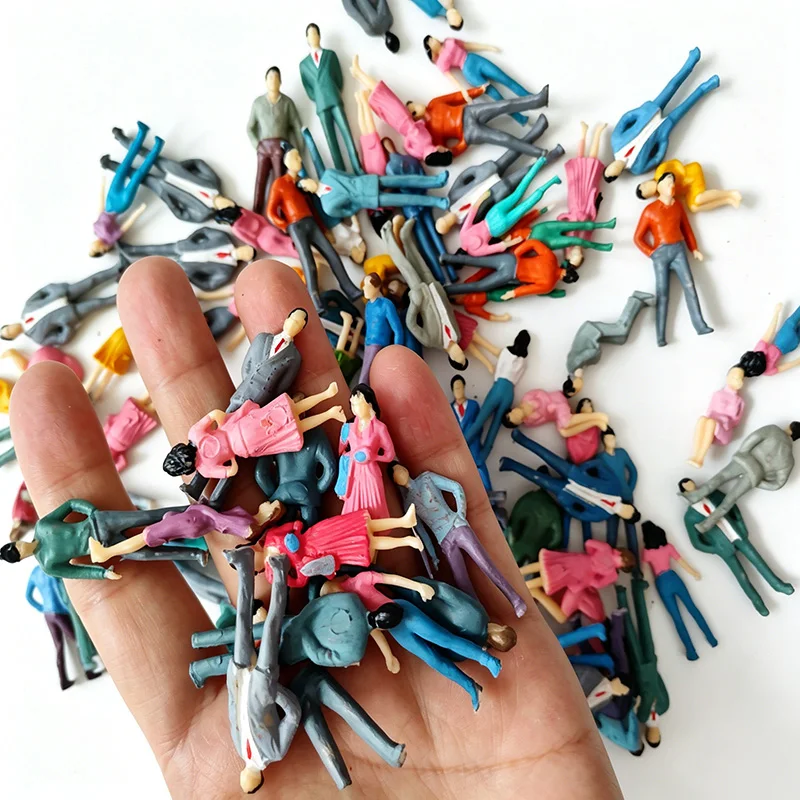 10/20 Stück bunte Miniatur-Figuren im Maßstab 1:50, menschliche Figuren, DIY-Modellbau, Sandtisch, Landschaft, Menschen, Layout, Diorama – Detail 4
