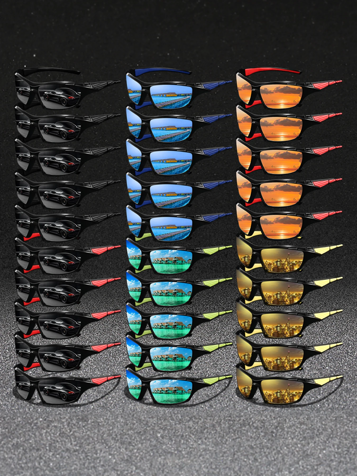 AliExpress AOOYOWEILY 30 PCS Fashion Vintage Check Driving Fishing Cycling Sports Sunglasses MenWomen Running Mountaineering Sun Glasses UV400 Eyewear