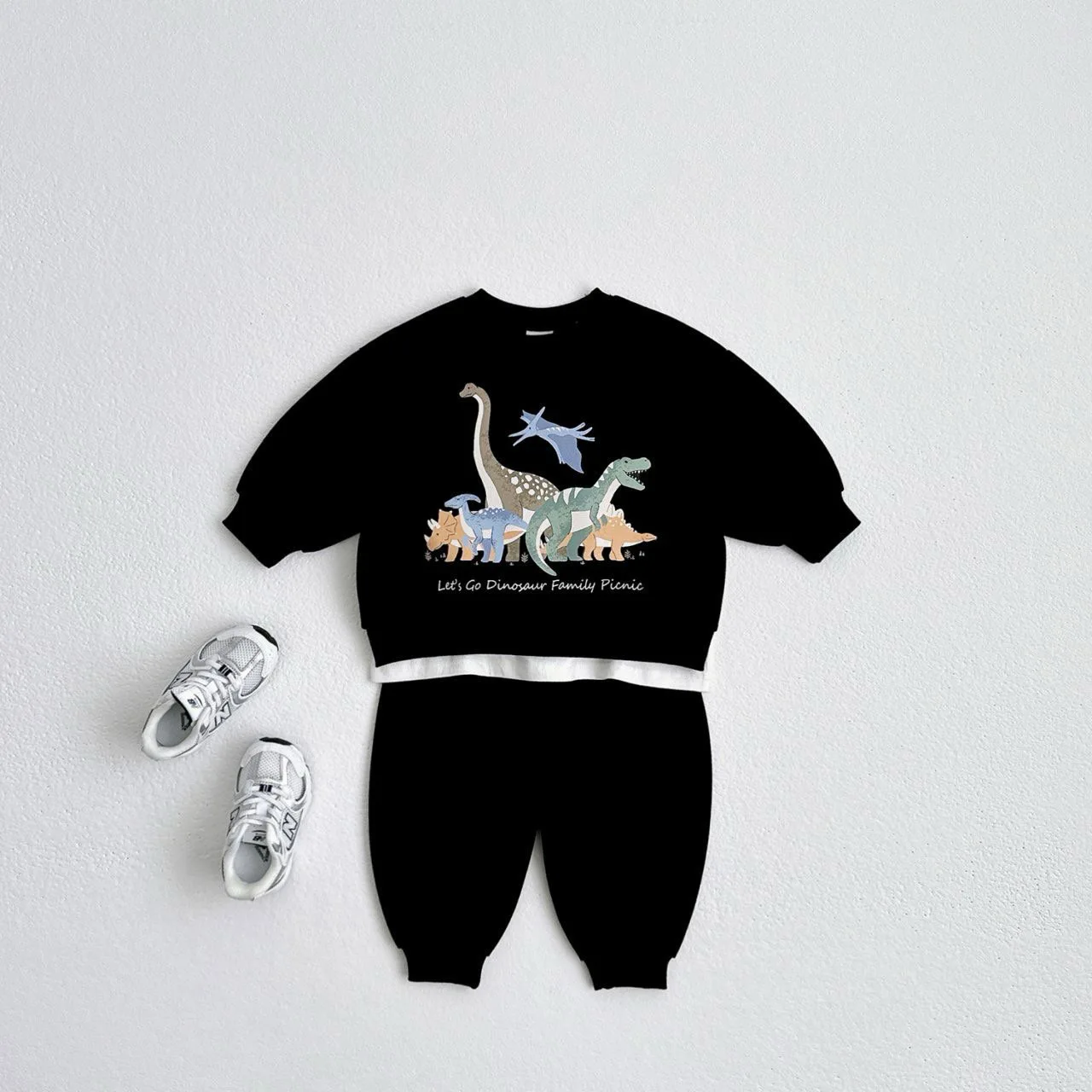 2024 Autumn New Baby Long Sleeve Clothes Set Infant Boy Cute Dinosaur Print Sweatshirt + Pants 2pcs Suit Toddler Girl Outfits