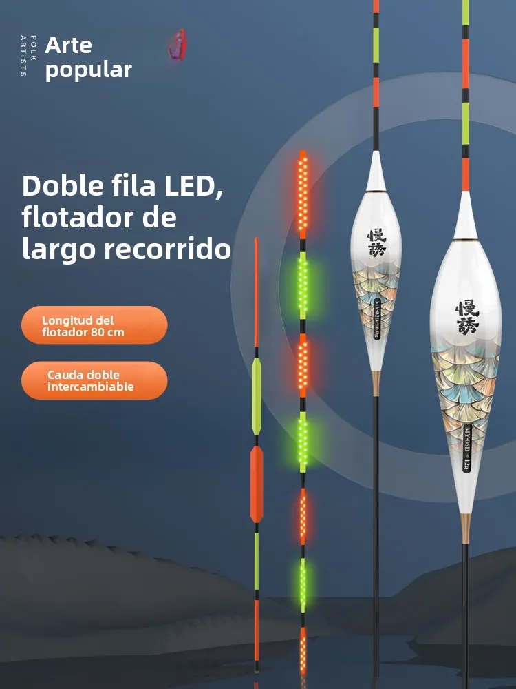 Flotadores de Pesca LED de Largo Alcance con Luz Nocturna para Carpa, Lubina y Otros Peces, Hechos a Mano, Tradicionales, de ...