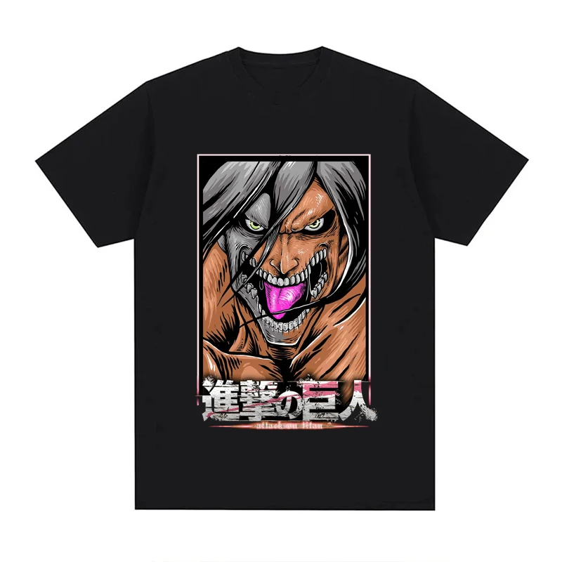 2023 New Japan Anime Attack On Titan T Shirt Men Cotton Unisex Tops EU Size Summer Unisex Clothes