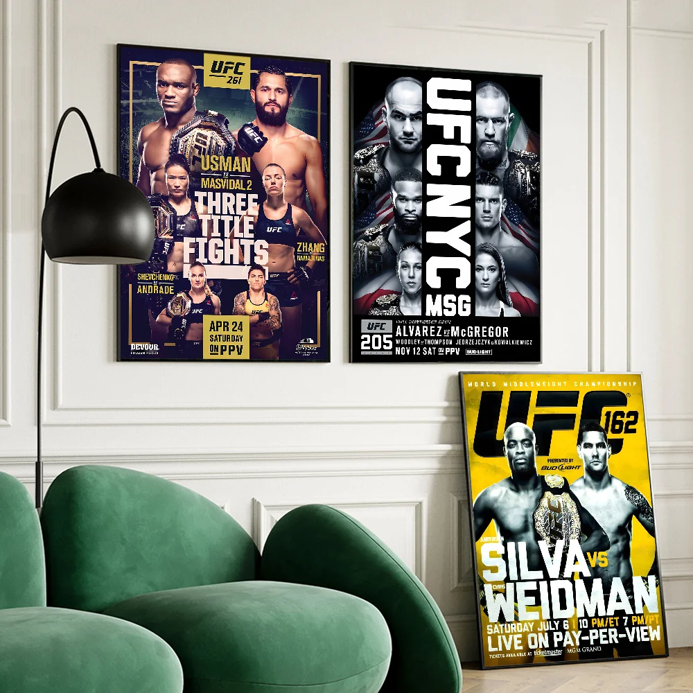 U-Ultimate Fighting Championship UFC Self-adhesive Art Poster Waterproof Paper Sticker Coffee House Bar Posters Wall Stickers