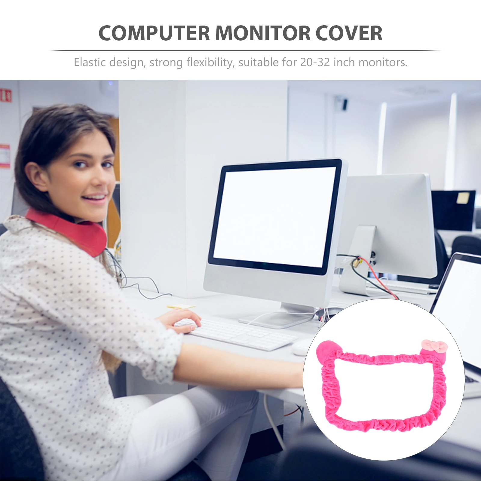 

1Pcs Elastic Computer Cover for 20-32 Inch Monitor Cute Dustproof Protector Lovely Print Design Ideal Bedroom Decoration Home