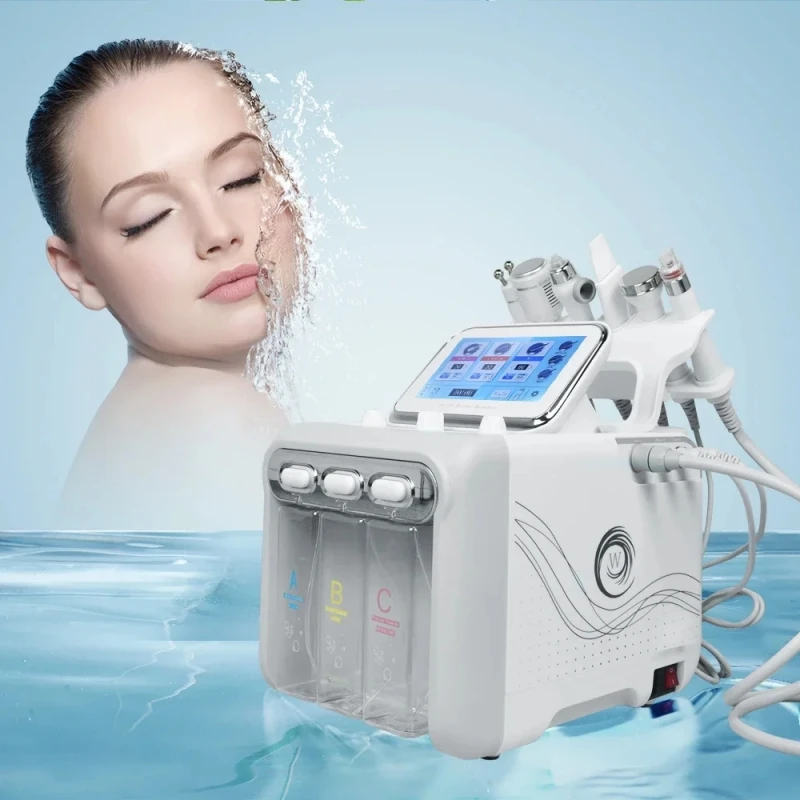 

6 in 1 Small Bubble Machine Hydro Dermabrasion H2O2 Water Oxygen Deep Cleansing Face Lifting Aqua Peeling Facial Machine SPA Use