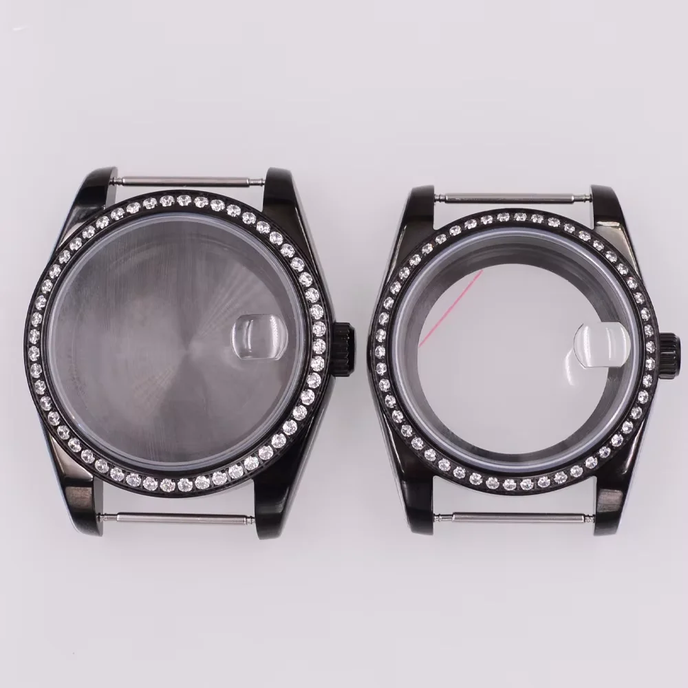 

36MM/40MM Sapphire Glass Watch Case Fit NH34 NH35 NH36 PT5000 ETA2824 ST2130 Movement Black