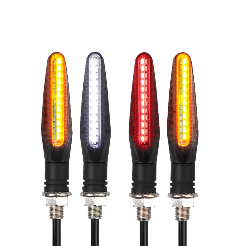 

Universal Moto 24LED Sequential Turn Signal Light Dual Color Brake Lamp DRL Daytime Running Light for Motorcycle Modification