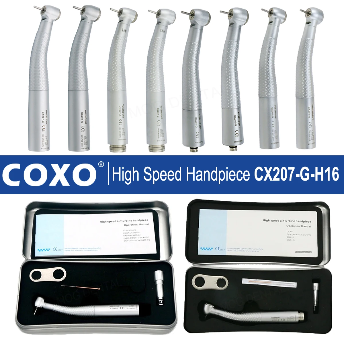 COXO Dental Fiber Optic High Speed Handpiece Air Turbine Standard/Torque Big Head Coupler 6 Pin Fit KAVO NSK Sirona WH