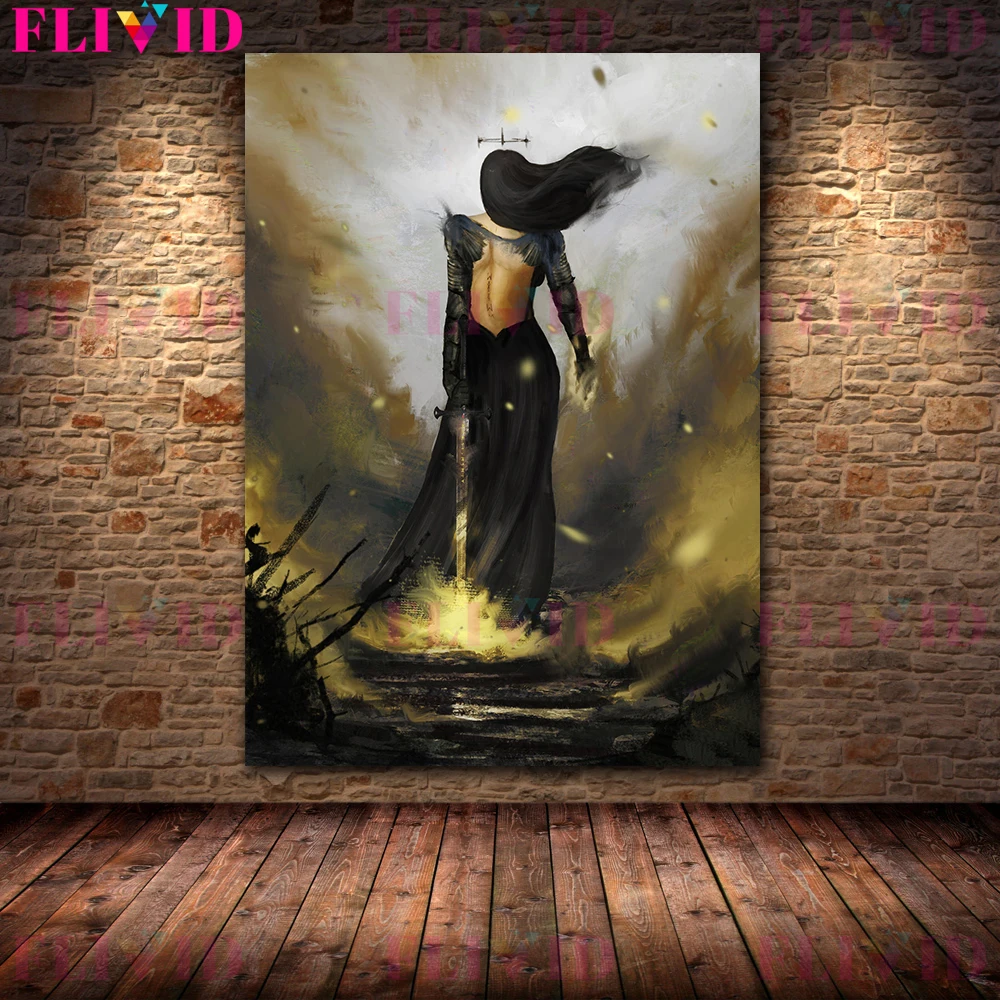 صعود قزم الساحرات خمر الرسم على لوحات القماش الجدارية معالج سحري داكن ملصق فني وطباعة لغرفة المعيشة ديكور غير المؤطرة