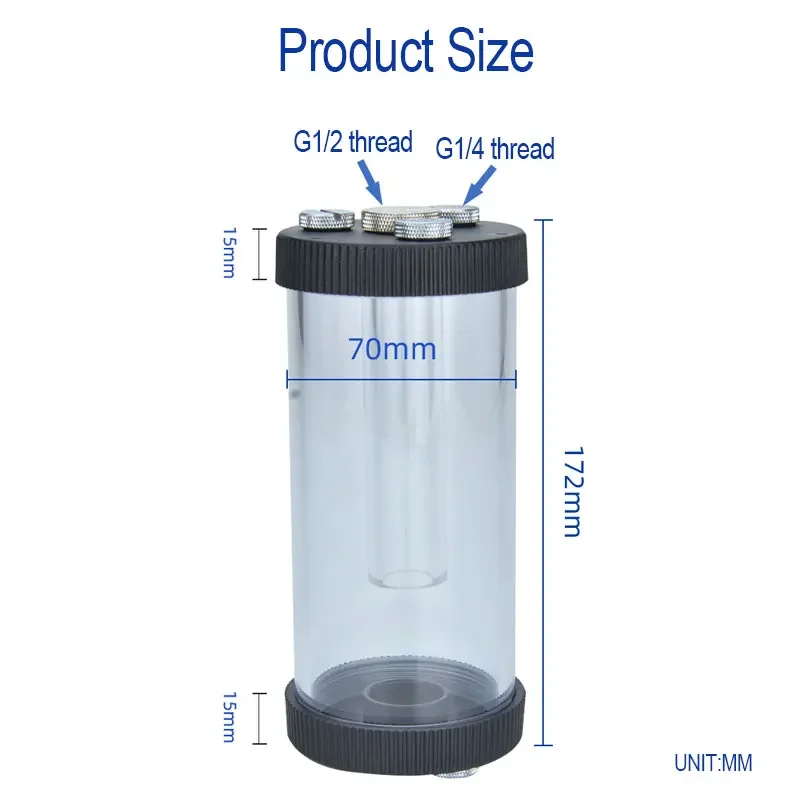 Imagem -05 - Ococoo-water Cooler System Fitting para pc Computador Acrílico Temperatura Resistente Tanque de Nylon Reservatório Faça Você Mesmo Radiador od 70 Milímetros