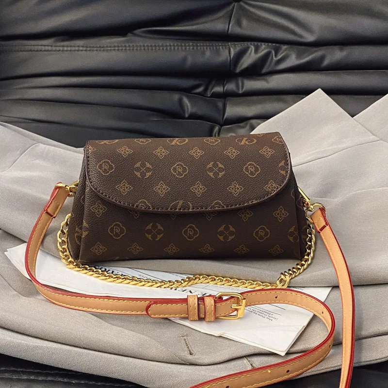 

2025 Vintage Print Square Bag, Chain Strap Shoulder Purse for Women, Versatile Crossbody Tote, Minimalist Day-to-Night Bag