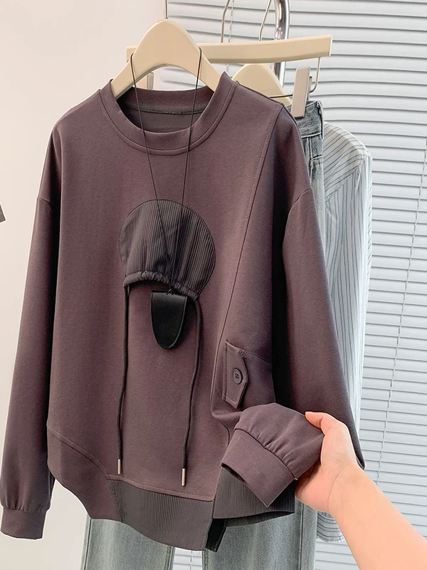 เสื้อฮู้ดดี้ทรงหลวมสไตล์ลำลองสำหรับฤดูใบไม้ร่วง ดีไซน์หรูหรา ใส่สบาย เหมาะกับทุกสภาพอากาศ