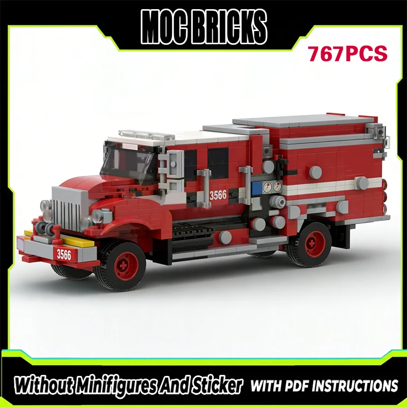 

Модель пожарной машины City Rescue Vehicles MOC, тип III, из строительных блоков, модульная технология, подарок на праздник, игрушка для детей, для сборки