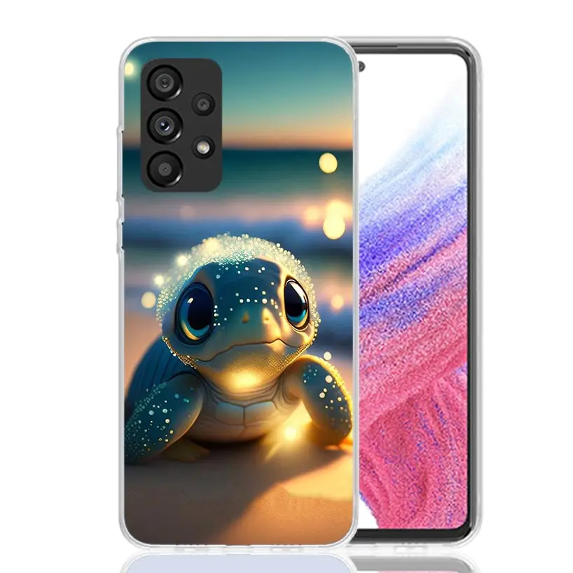 Cartoon Sea Turtle Tortoise Phone Case For Samsung Galaxy A15 A55 A25 A35 A14 A54 A24 A34 A13 A53 A23 A33 A12 A52 A22 A32 A05S A