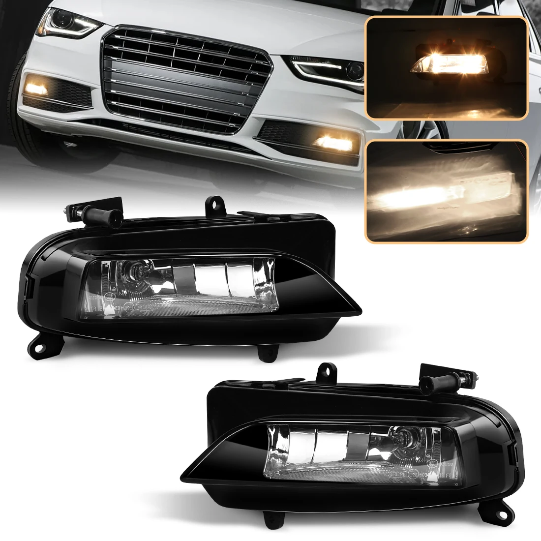 2PCS Fog Lamps For Audi A4 B8 S-Line S4 2012 2013 2014 2015 Car Front Bumper Halogen Foglight Assembly 8K0941699C 8K0941700C 12V