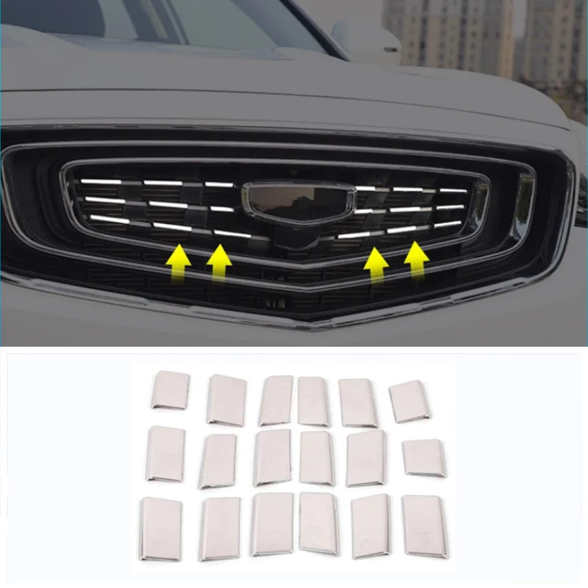 

For Geely Atlas Pro Azkarra Boyue Emgrand X7 Sport 2020 2021 2022 Accessories Grille Grill Decoration Ring Molding Garnish Cover