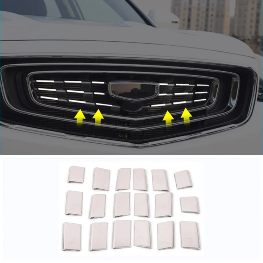 For Geely Atlas Pro Azkarra Boyue Emgrand X7 Sport 2020 2021 2022 Accessories Grille Grill Decoration Ring Molding Garnish Cover