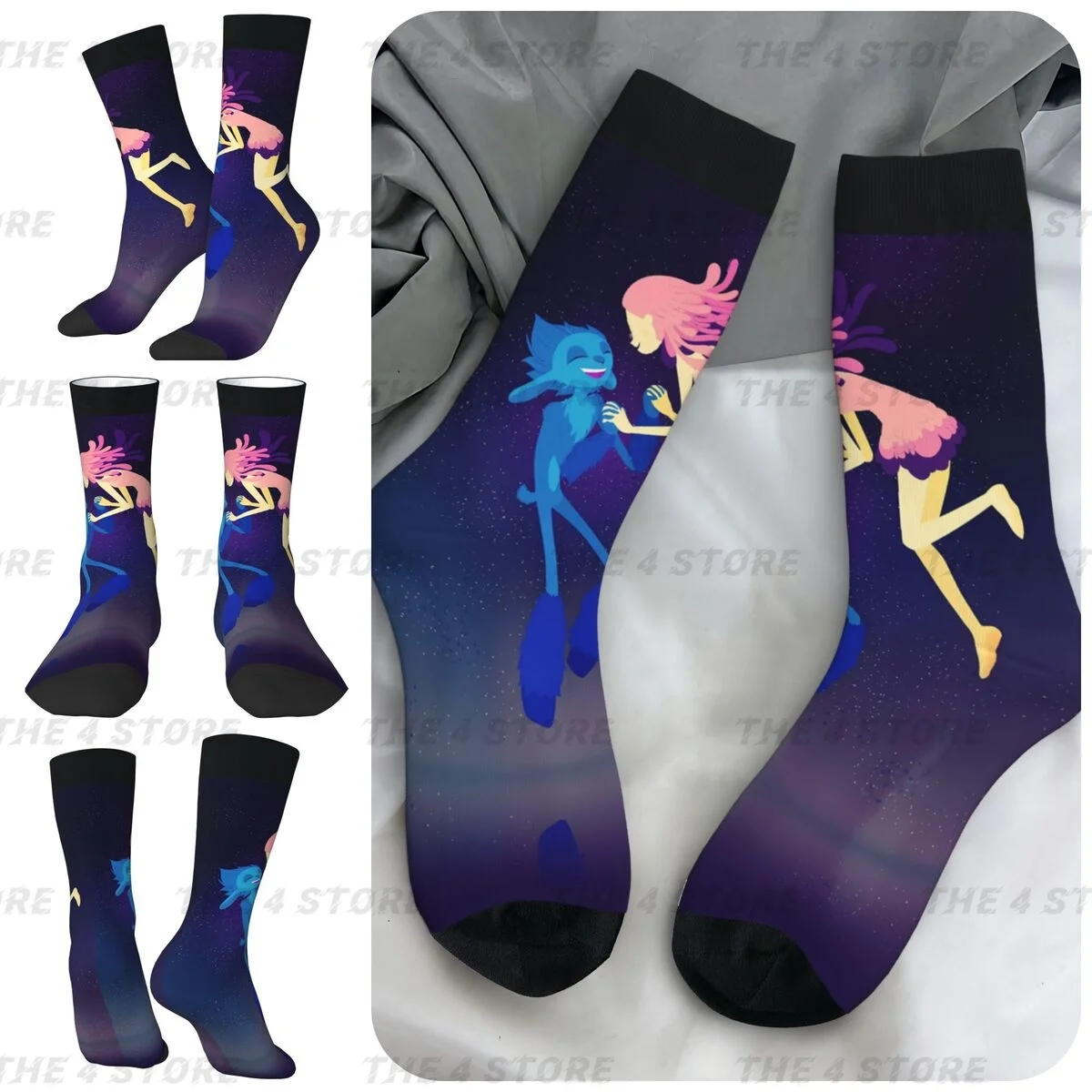 

High elasticity polyester fiber 3D printing cosy Unisex Windproof Mune, Le Gardien De La Lune Interesting Four Seasons Socks