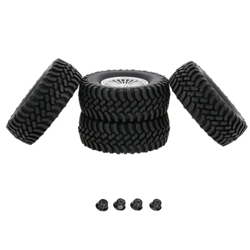 4PCS 98mm 1.9 inch Rubber Tires With Foam Inserts for 1:10 RC Rock Crawler Axial SCX10 D90 D110 Tamiya CC01 1.9 Inch Tyres