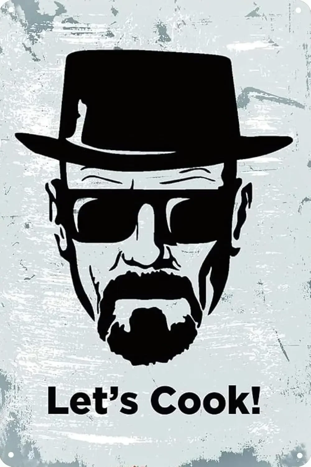 Heisenberg Lets Cook Tv Shows Poster Retro Metal Tin Sign Vintage Tin Sign - Breaking Bad Theme Vintage Wall Decor for Fan Ro