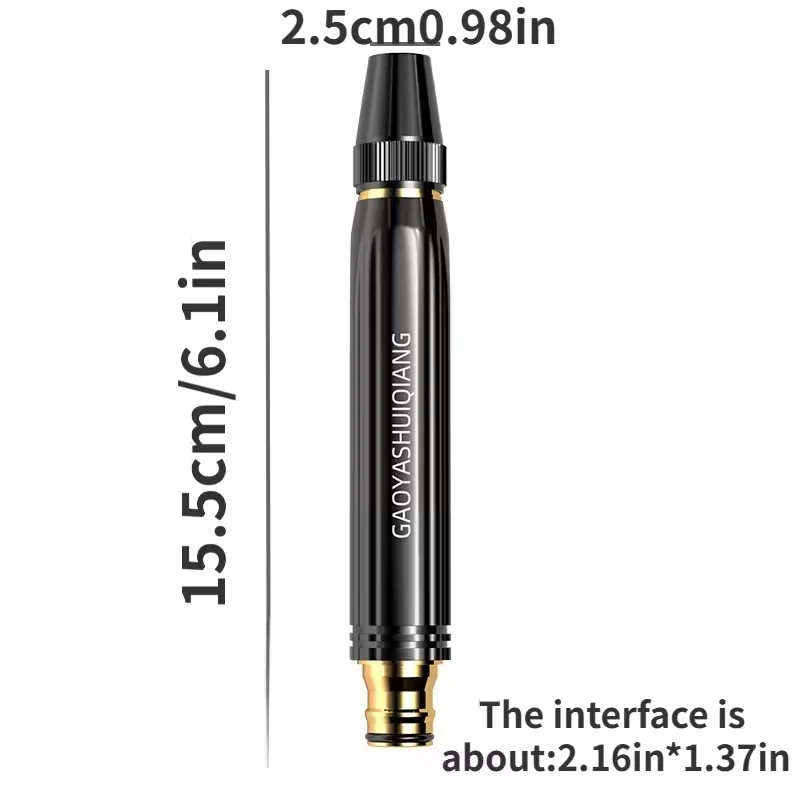 Portable High-Pressure Water Gun 7 Spray Modes Ergonomic Grip Battery-Free Black Gold Lightweight Durable for Car Wash Garden - Image 6