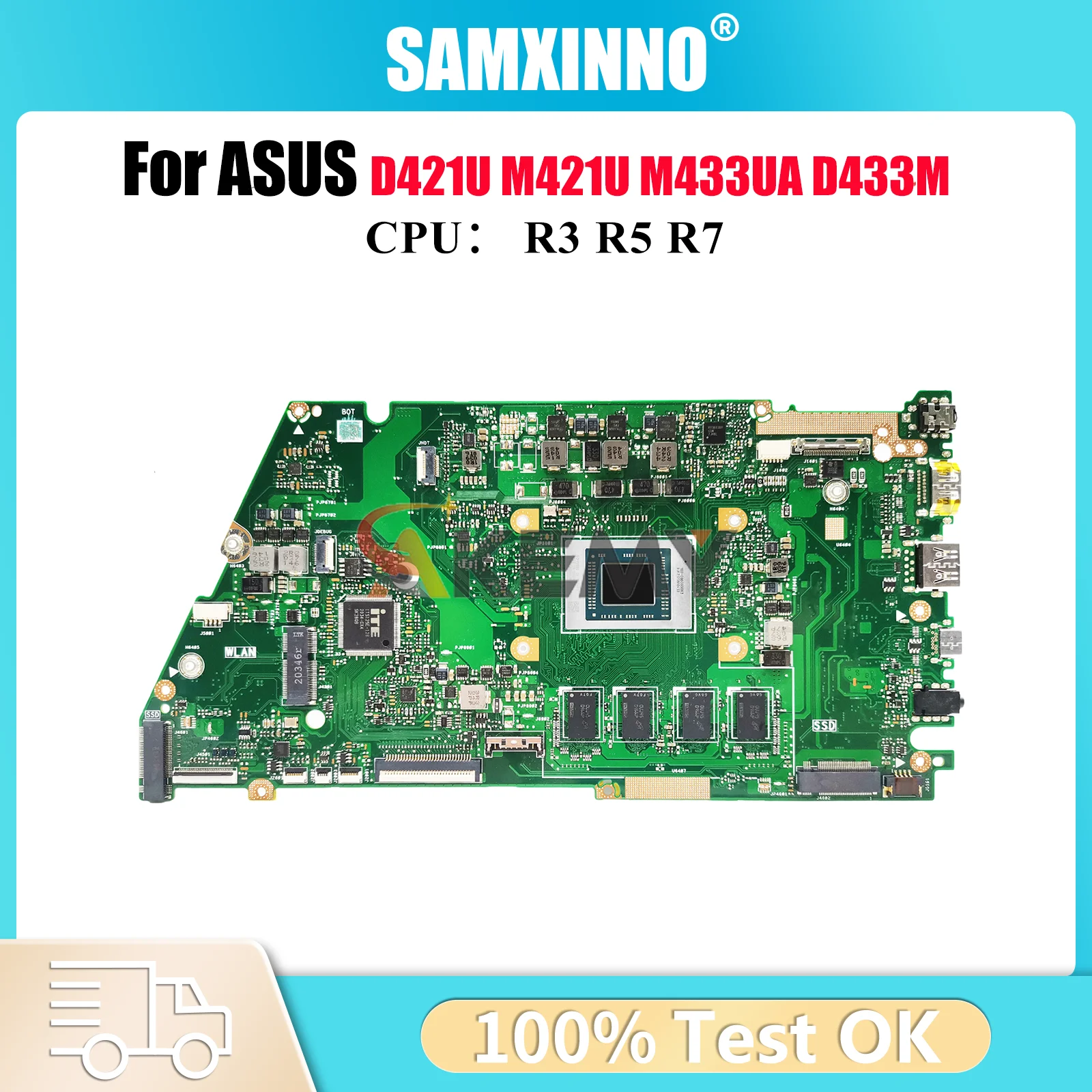 

X421UA Материнская плата для ноутбука ASUS VivoBook X421UA X421U D421U X421UAY M433UA M421U D433M Материнская плата для ноутбука с процессором R3 R5 R7